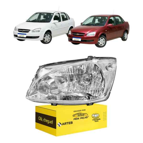 Farol Gm Classic 2011 2012 2013 2014 2015 2016 Arteb Le Esquerdo/motorista
