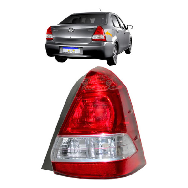 Lanterna Toyota Etios Sedan 2013 2014 2015 2016 2017 2018 Ld - Direito - Vermelho