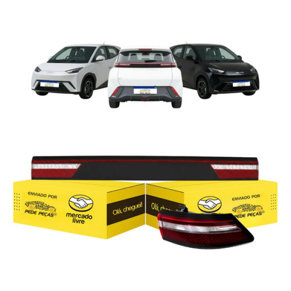 Kit Lanterna Direita E Central Byd Dolphin Mini 2024 25 2026 Direito/passageiro Fumê