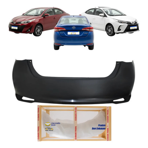 Parachoque Traseiro Yaris Sedan 2018 19 20 21 22 23 24 2025