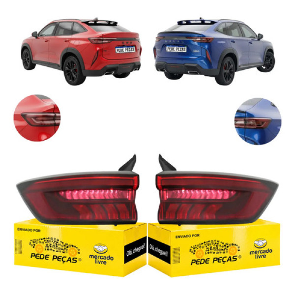 Par Lanterna Traseira Gwm Haval H6 Gt 2023 2024 2025 Led Ambos Lados Vermelho