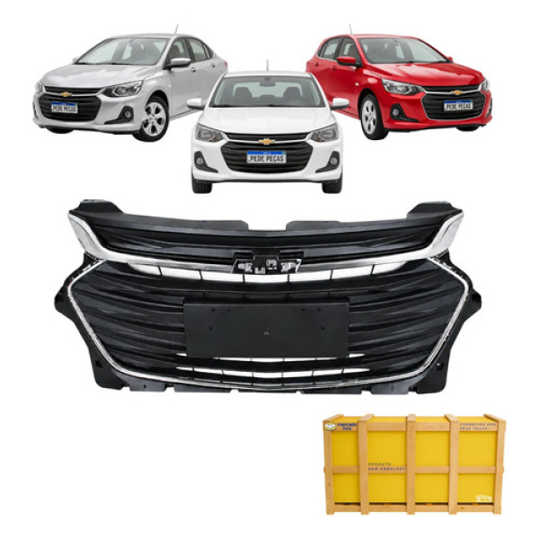 Grade Superior Gm Onix E Onix Plus 2020 A 2025 Hatch Sedan Preto Texturizado / Cromado