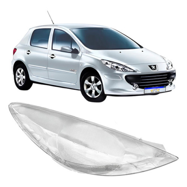 Lente Farol Peugeot 307 2007 2008 2009 2010 2011 12 Nova Ld