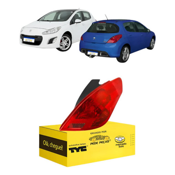 Sinaleira Peugeot 308 2011 A 2015 Lanterna Lado Carona S/led Direito/passageiro Vermelho