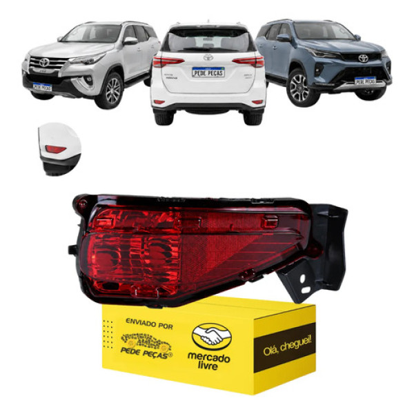 Refletor Parachoque Traseiro Toyota Hilux Sw4 2016 A 2026 Le Vermelho