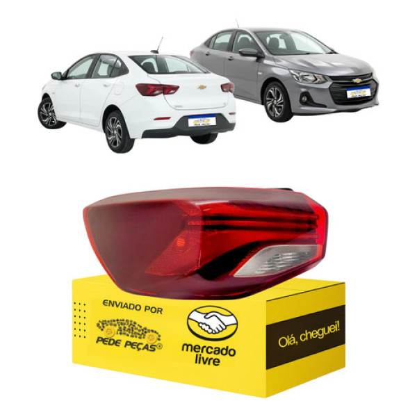 Sinaleira Lanterna Onix Sedan Sem Led 2020 21 22 23 24 2025 Esquerdo/motorista Vermelho