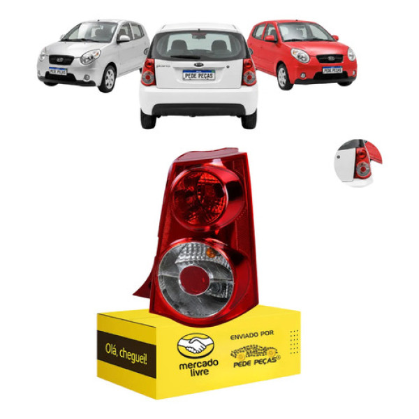 Lanterna Traseira Kia Picanto Ex 2008 2009 2010 2011 Direito Direito/passageiro Vermelho