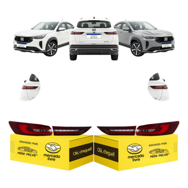 Jogo Lanternas Canto Tampa Fiat Fastback 2023 2024 2025 2026 Ambos Lados Fumê