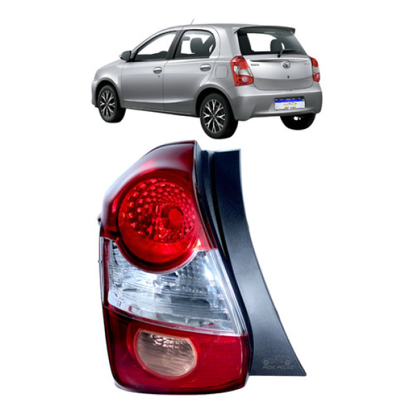 Lanterna Toyota Etios 2013 2014 2015 2016 A 2021 Ré Rosa Le Esquerdo/motorista Vermelho
