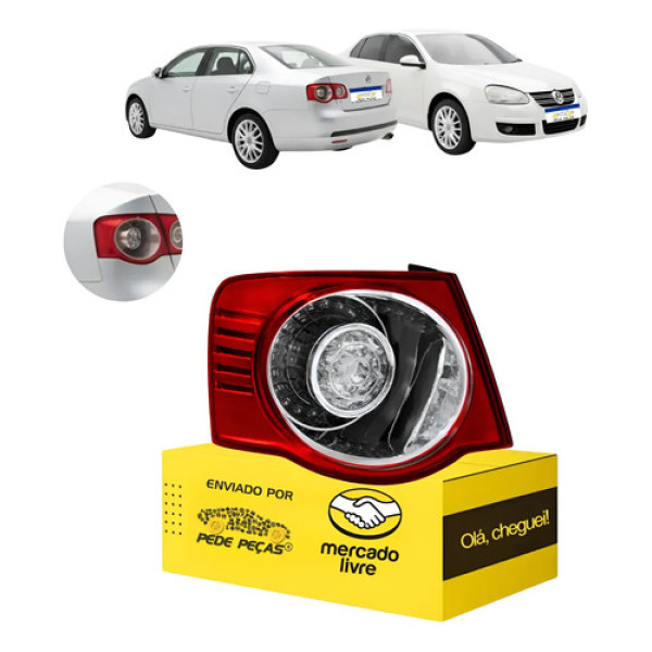 Lanterna Traseira Canto Esquerdo Vw Jetta 2007 08 09 2010 Esquerdo/motorista