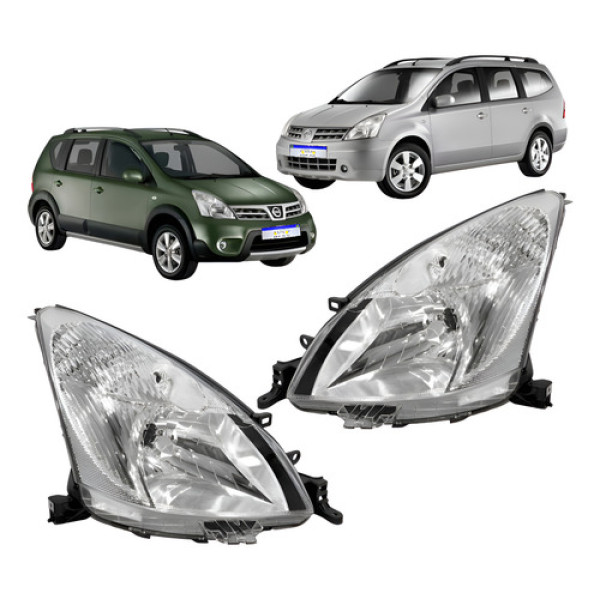 Farol Nissan Livina 2009 2010 2011 2012 2013 2014 Novo Par Direito