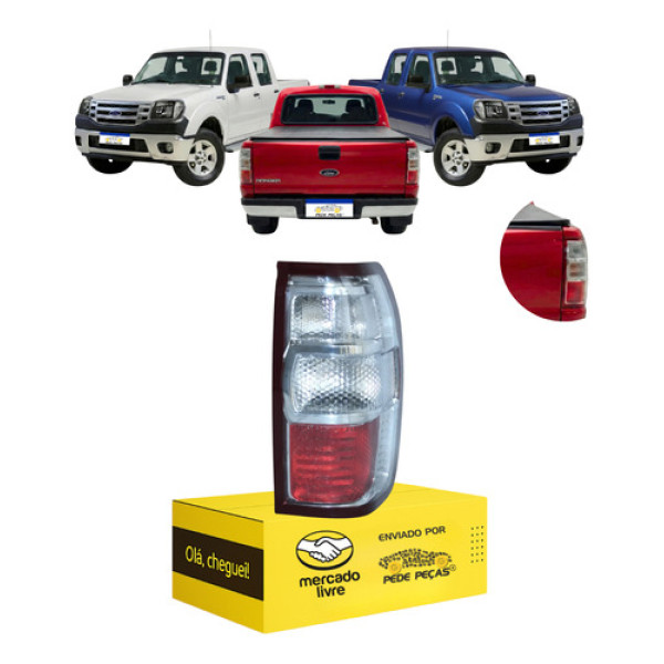 Lanterna Ford Ranger Xl Xls Xlt Limited 2010 A 2012 Nova Ld Direito/passageiro Vermelho Cristal
