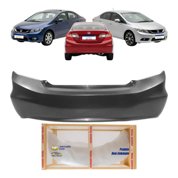 Parachoque Traseiro Honda Civic G9 2012 2013 2014 2015 2016