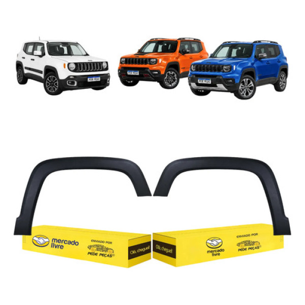 Par Moldura Paralama Dianteiro Jeep Renegade 2015 A 2027 Preto