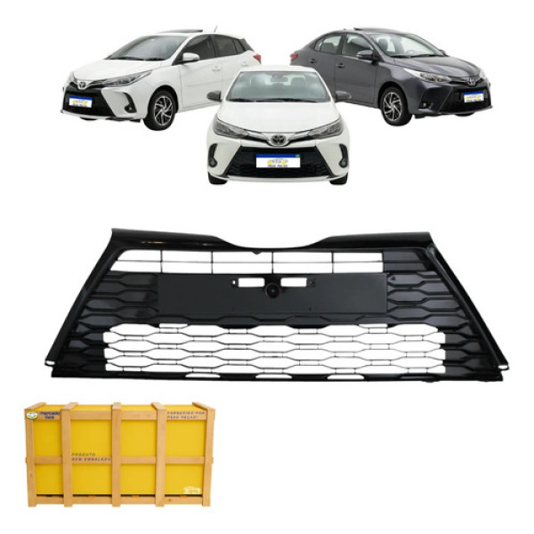 Grade Central Toyota Yaris Xls 2023 2024 2025 Hatch/sedan Preto Brilhante