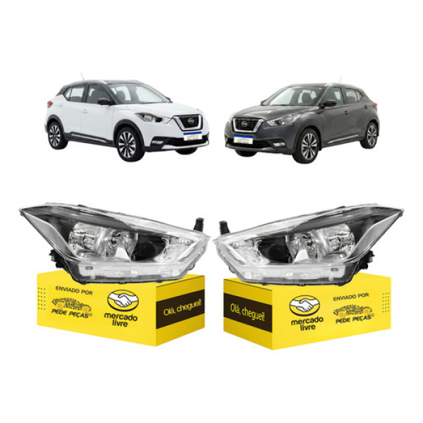 Par Farol Nissan Kicks 2017 18 19 20 2021 Manual S/led Direito