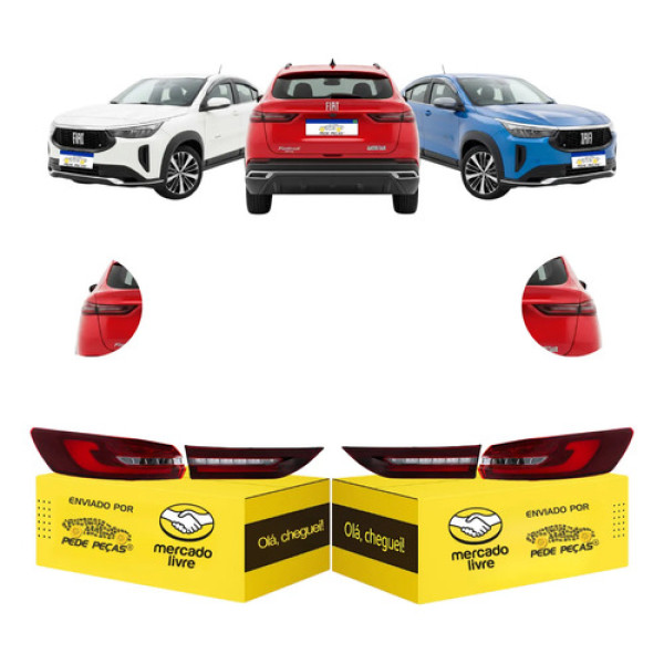 Jogo Lanternas Canto Mala Fiat Fastback 2023 2024 2025 2026 Ambos Lados Fumê