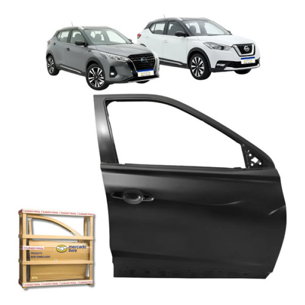 Porta Dianteira Kicks 2017 18 19 20 21 22 A 2025 Nova L.d Dianteira Direito Preto
