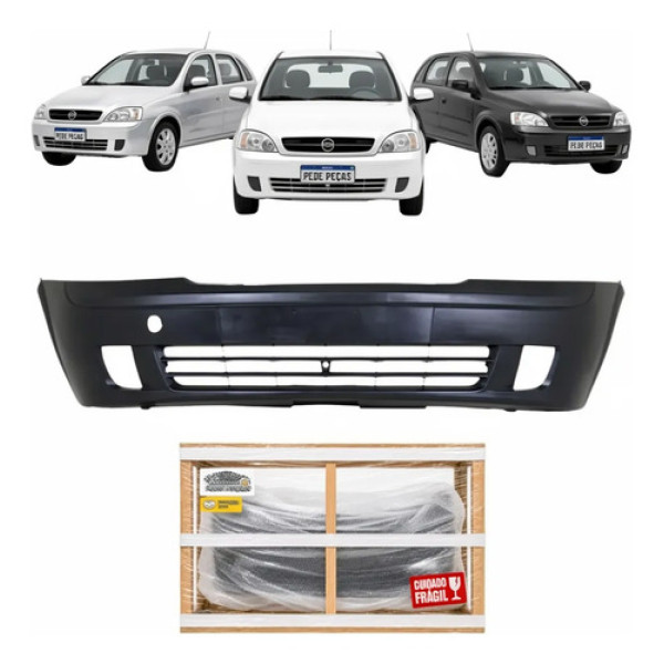 Parachoque Dianteiro Gm Corsa 2003 04 05 06 07 A 2009 C/furo Preto Liso Para Pintura