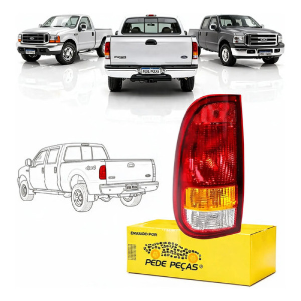 Lanterna Traseira Ford F250 1999 2000 01 02 03 04 A 2011 Le Esquerdo Vermelho