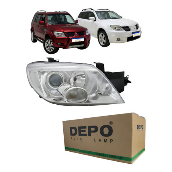 Farol Pajero Tr4 2010 A 2015 Airtrek 2004 A 2008 Cromado