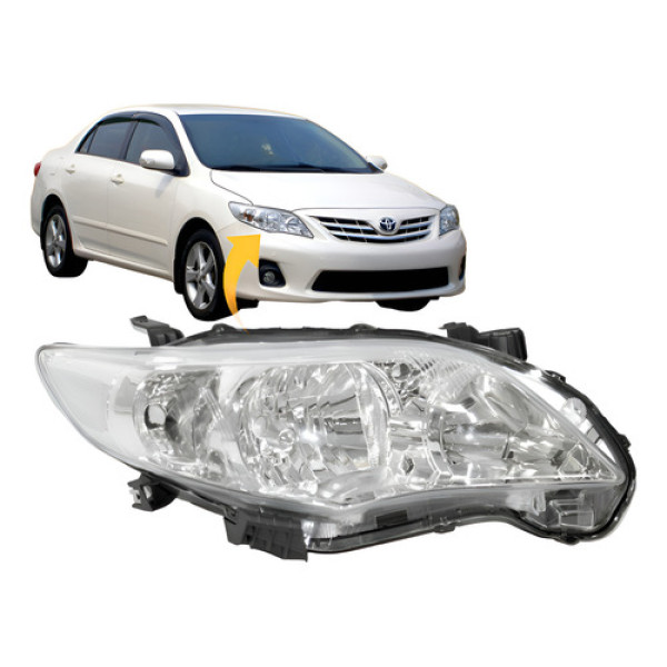 Farol Toyota Corolla 2012 2013 2014 Lado Direito Cromado Direito