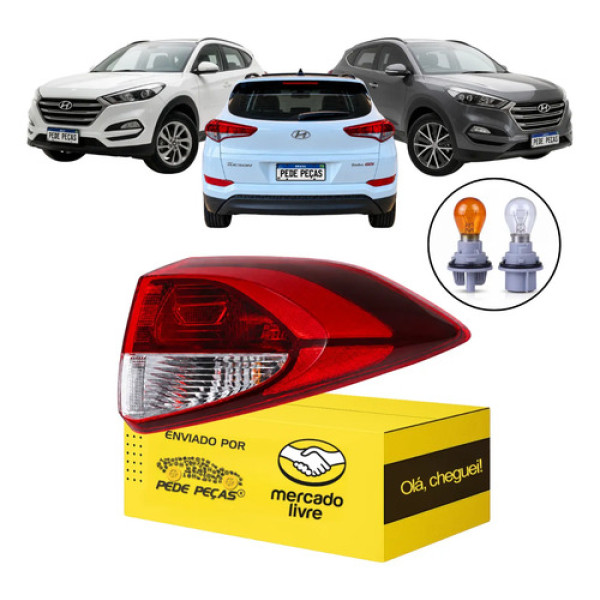 Lanterna Canto Tucson Gls Limited 2017 18 19 20 21 2022 Ld Direito/passageiro Vermelho/cristal