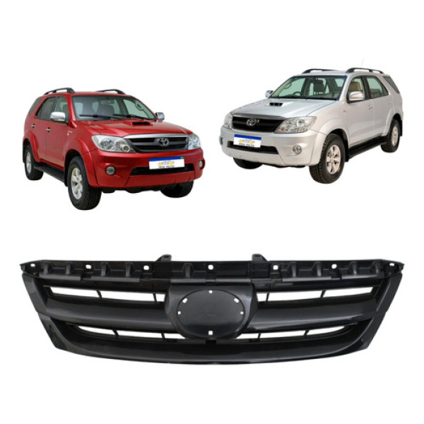 Grade Radiador Sem Friso Toyota Sw4 Hilux 2005 2006 A 2008 Preto Sem Friso / Acabamento Fosco
