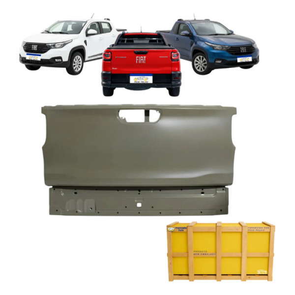 Tampa Traseira New Fiat Strada Ultra 2021 22 23 A 2026 Nova Cinza