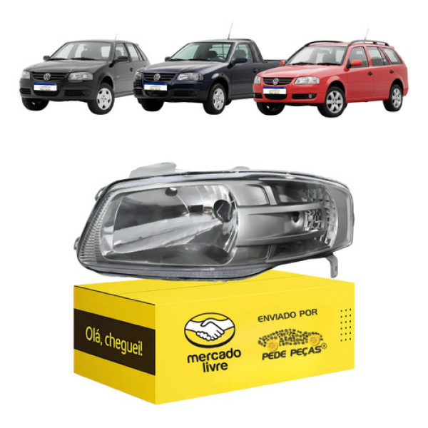 Farol Esquerdo Vw Gol Saveiro Parati G4 2006 07 A 2013 Cinza Esquerdo/motorista