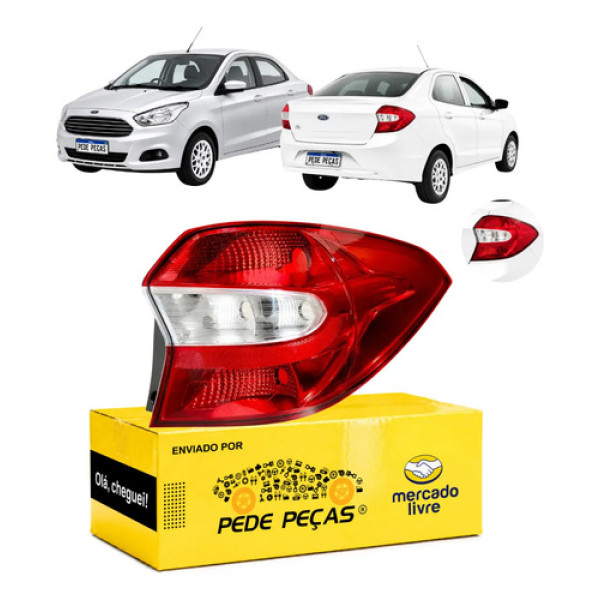 Sinaleira Traseira Ford Ka+ Sedan 2015 2016 A 2018 S Se Ld Direito/passageiro Vermelho
