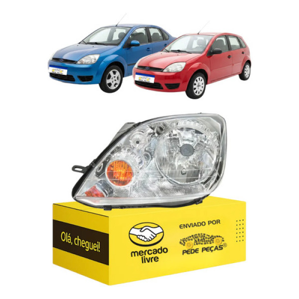 Farol Ford Fiesta 2003 2004 2005 2006 2007 Pisca Ambar Le Esquerdo/motorista