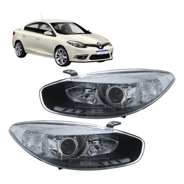 Par Farol Renault Fluence Fume Sem Xenon 2014 A 18 Ambos Lados
