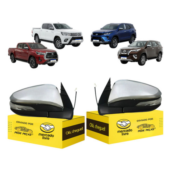 Par Retrovisor Hilux Sw4 2016 17 18 19 20 A 2025 Retratil