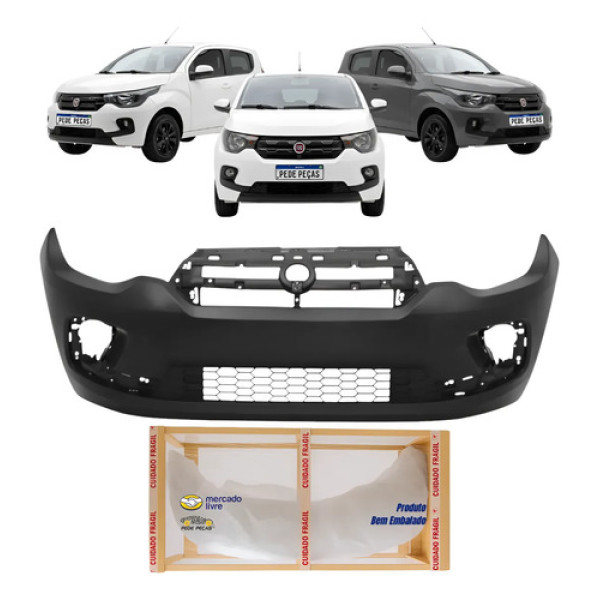 Parachoque Dianteiro Fiat Mobi 2016 17 18 19 2020 Novo Preto