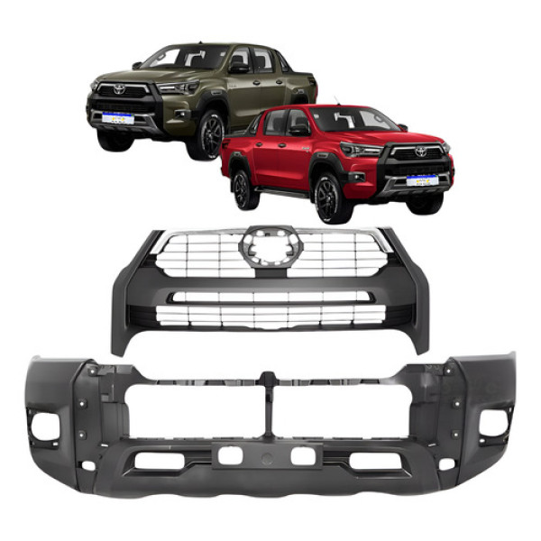 Kit Grade Parachoque Hilux Rocco Conquest 2022 2023 24 Novo Preto