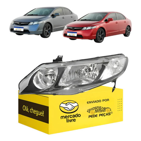 Farole Esquerdo Honda New Civic 2007 2008 2009 2010 2011 Esquerdo/motorista