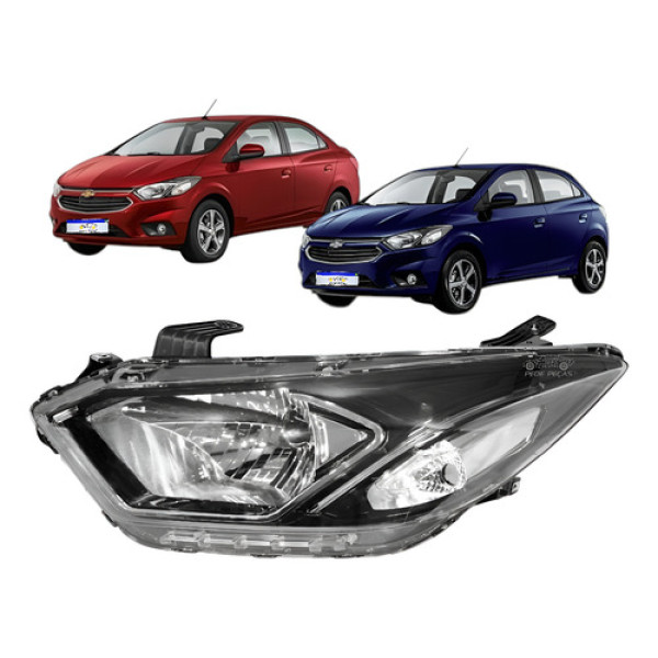 Farol Onix Prisma Friso Cromado 2017 2018 A 21 Led Esquerdo Esquerdo/motorista