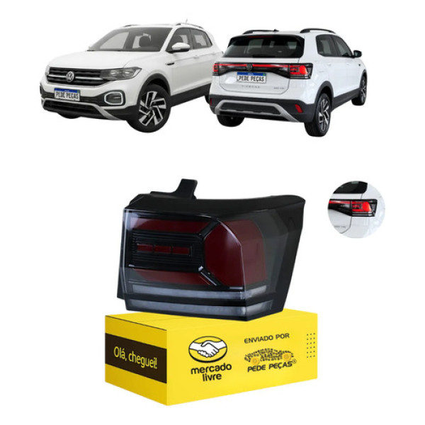 Lanterna Sinaleira Volkswagen Tcross 2025 2026 2027 C/led Ld Direito/passageiro Vermelho
