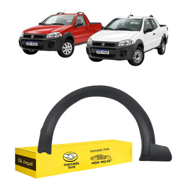 Moldura Paralama Fiat Strada Working 2014 A 2020 Le Preto