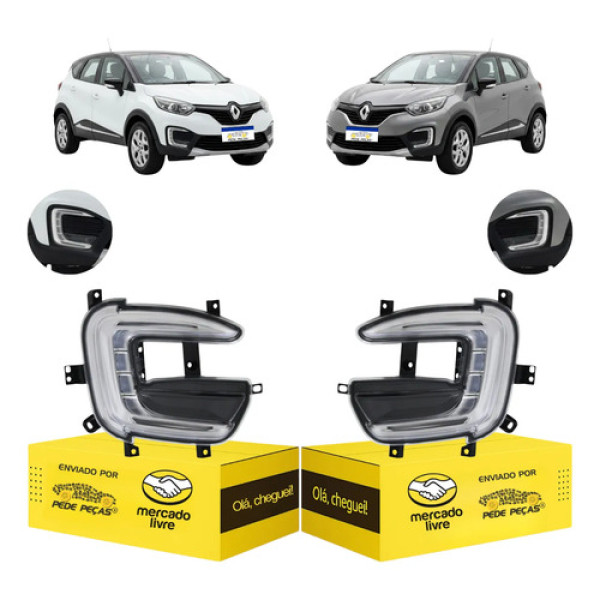 Par Farol Milha Captur 2017 2018 2019 2020 2021 Led Drl Novo Cristal