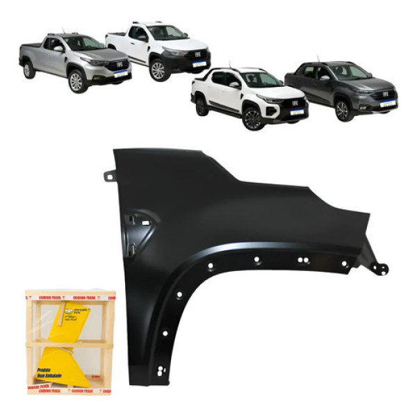 Paralama Fiat Strada 2021 2022 2023 2024 2025 2026 L.d Preto