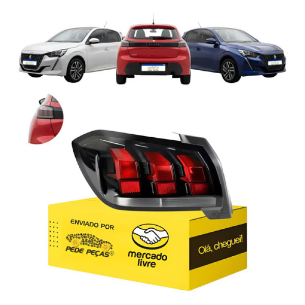 Lanterna Peugeot 208 2021 2022 2023 2024 L.e Griffe Allure Esquerdo/motorista Vermelho/preto