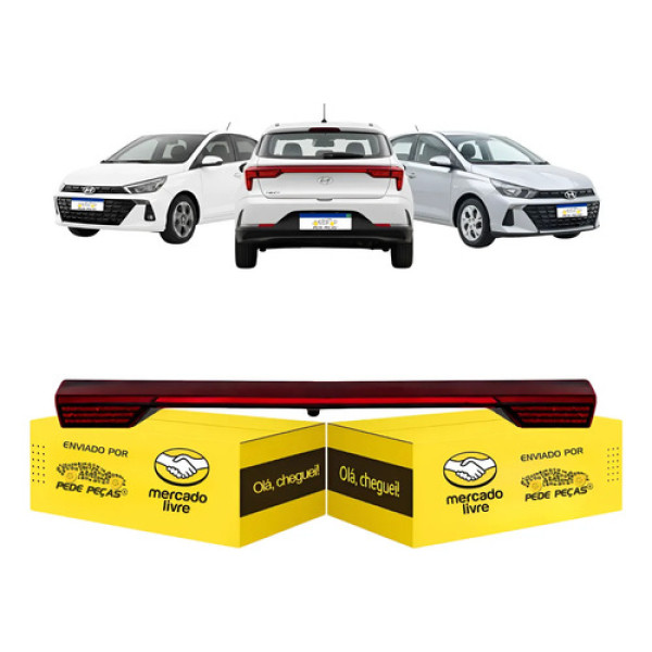Sinaleira Traseira Central Hb20 Hatch 2023 24 25 2026 C/led Ambos Lados