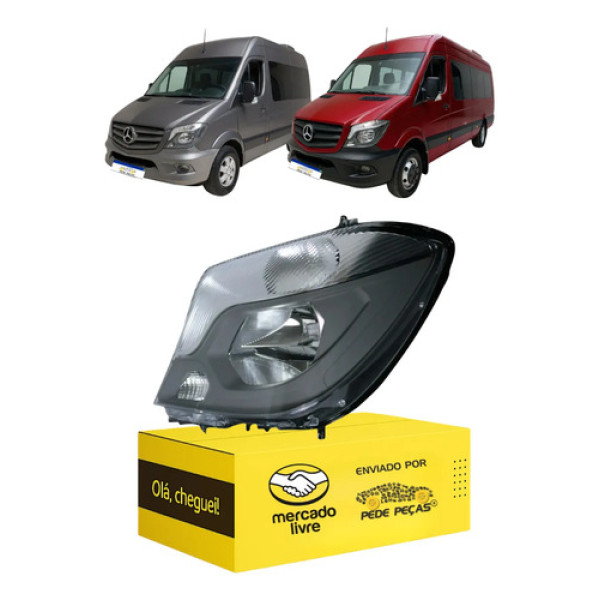 Farol Mercedes Sprinter 2017 2018 2019 Elétrico C/motor Le Esquerdo/motorista