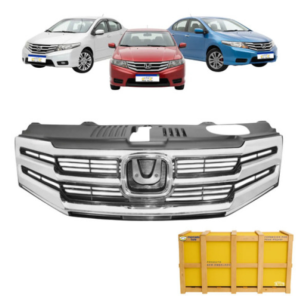 Grade Honda City 2013 2014 Cromado Cromado