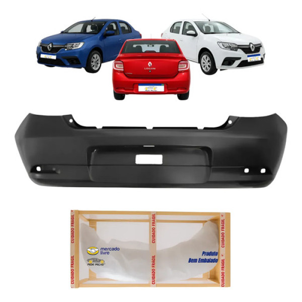 Parachoque Traseiro Renault Logan 2013 2014 2015 2016 A 2025