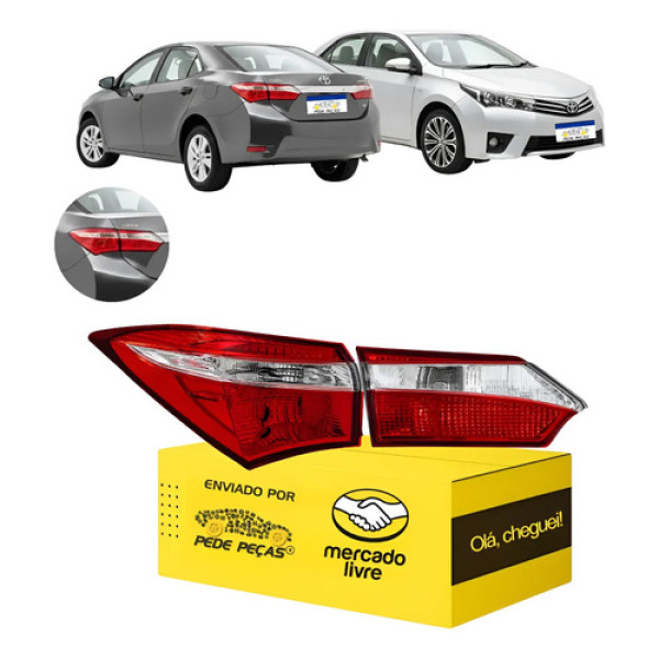 Par Lanterna Traseira Esquerda Corolla 2015 2016 2017 S/led Esquerdo/motorista