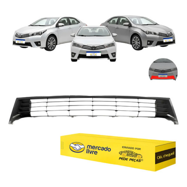 Grade Inferior Dianteira Toyota Corolla 2015 16 2017 Nova Preto Fosco
