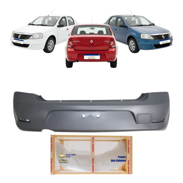 Parachoque Traseiro Renault Logan Exp 2011 12 2013 Novo